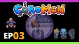 Let's Play Coromon #3 Thunder Caves, Weird Creature and Blue People | Coromon